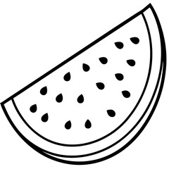 Sliced Watermelon Flat Art on White