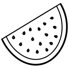 Sliced Watermelon Flat Art on White