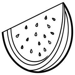 Sliced Watermelon Flat Art on White