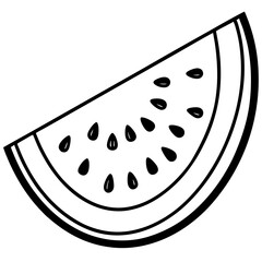 Sliced Watermelon Flat Art on White
