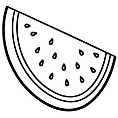 Sliced Watermelon Flat Art on White