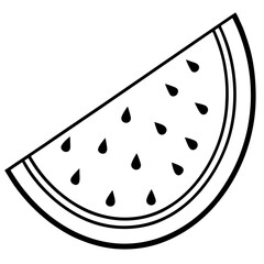 Sliced Watermelon Flat Art on White