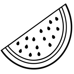 Sliced Watermelon Flat Art on White