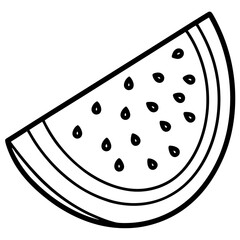 Sliced Watermelon Flat Art on White