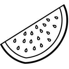 Sliced Watermelon Flat Art on White