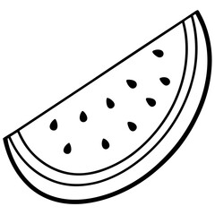Sliced Watermelon Flat Art on White