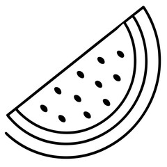 Sliced Watermelon Flat Art on White