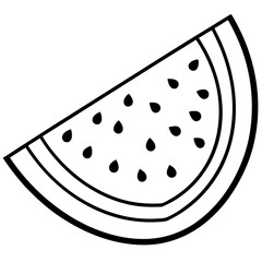 Sliced Watermelon Flat Art on White
