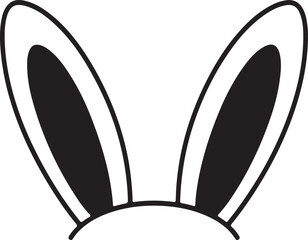 Minimalist Bunny Ears Illustration A Simple Easter Celebration Design Element for Cards Invitations and Decorations With Clean Lines © MdTanvirirtija