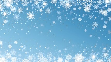 Winter Snowflake Background with Soft Blue Gradient &ndash; Generative AI