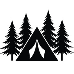Obraz premium tent under pine trees