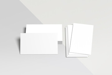 Realistic blank business card illustration for mockup. 3D Render.