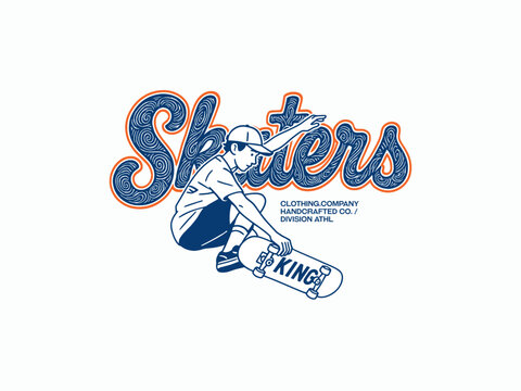 skaters, design t-shirt streetwear clothing, vector typography, perfect for modern apparel