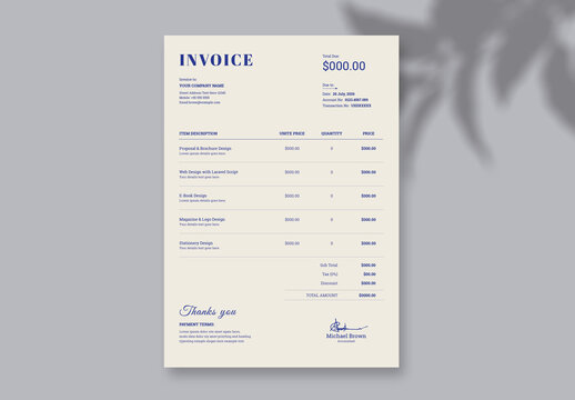 Minimalist Business Invoice Layout