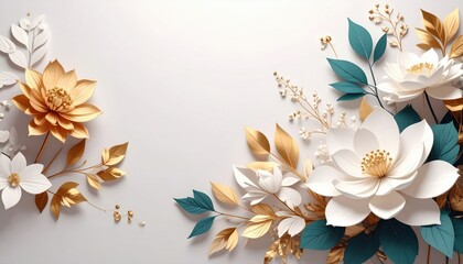 Obraz premium Elegant paper flowers arrangement artistic studio decorative art minimalist environment close-up view beauty concept