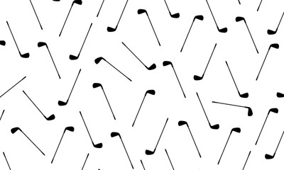Naklejka premium Golf stick black silhouette. The seamless vector pattern of golf club
