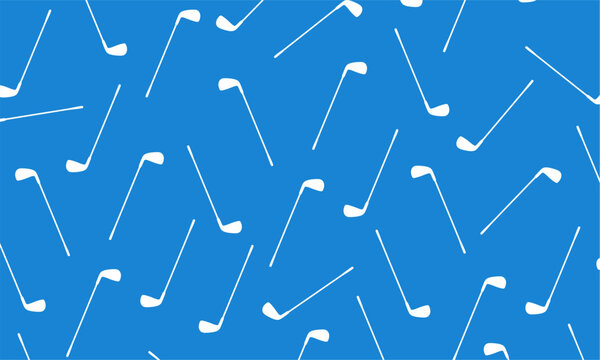 abstract golf club seamless pattern on blue background. Design of typography, banners and posters, advertising products. Vector illustration