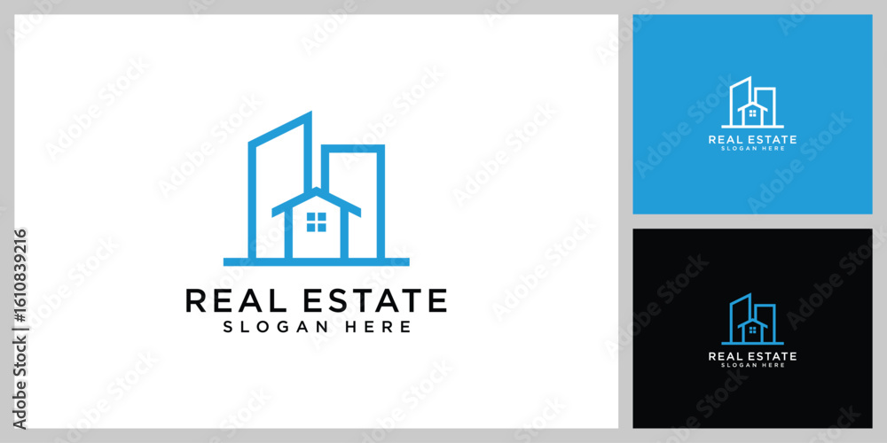 Poster building logo vector design template