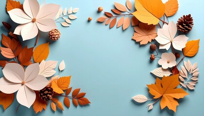 Autumn floral arrangement studio paper art minimalist close-up seasonal decor