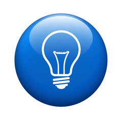This is a blue circular icon with a white lightbulb outline, representing an idea or innovation.