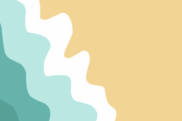 abstract vector background with flowers, footprints on the beach