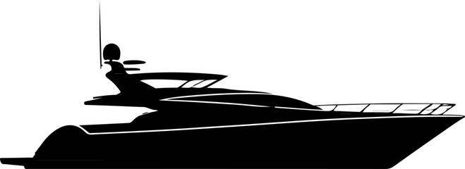 Speedboat Adventure Silhouette Vector