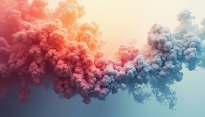 Naklejka premium Ethereal Gradient Cloud Formation with Soft Pastel Hues and Organic Texture