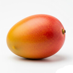 Fresh Ripe Mango with Leaf Isolated on White 2