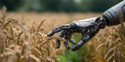 Naklejka premium Ai farming revolution precision agriculture in modern food production agricultural field close-up innovation