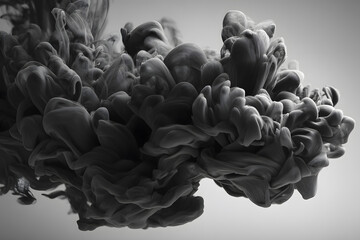 Abstract Black and White Swirling Smoke Formation in Motion