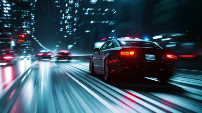 police car, AI generated video