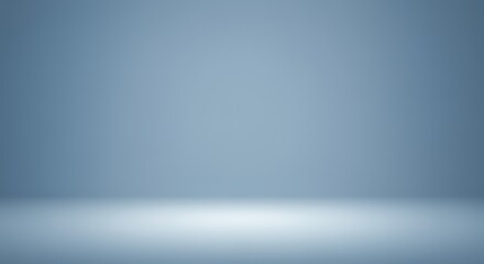 perspective floor backdrop blue room studio with light blue gradient spotlight backdrop background for display your product or artwork