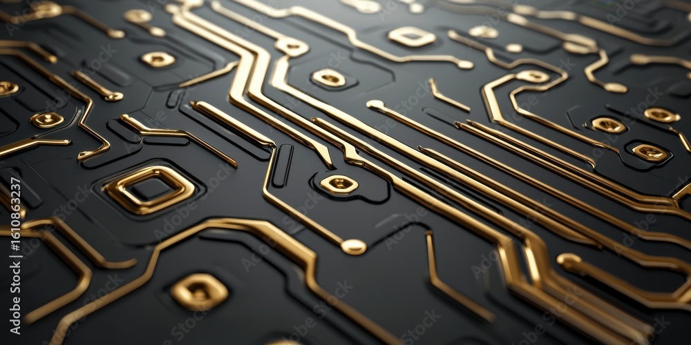 Aufkleber electricity circuit efficiency concept. abstract close-up of a circuit board with intricate designs 