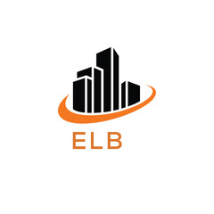 Modern Real Estate Building Logo with ELB Letters – Urban Construction & Architecture Branding. ELB Letter Logo.
