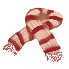 Striped Wool Scarf Illustration