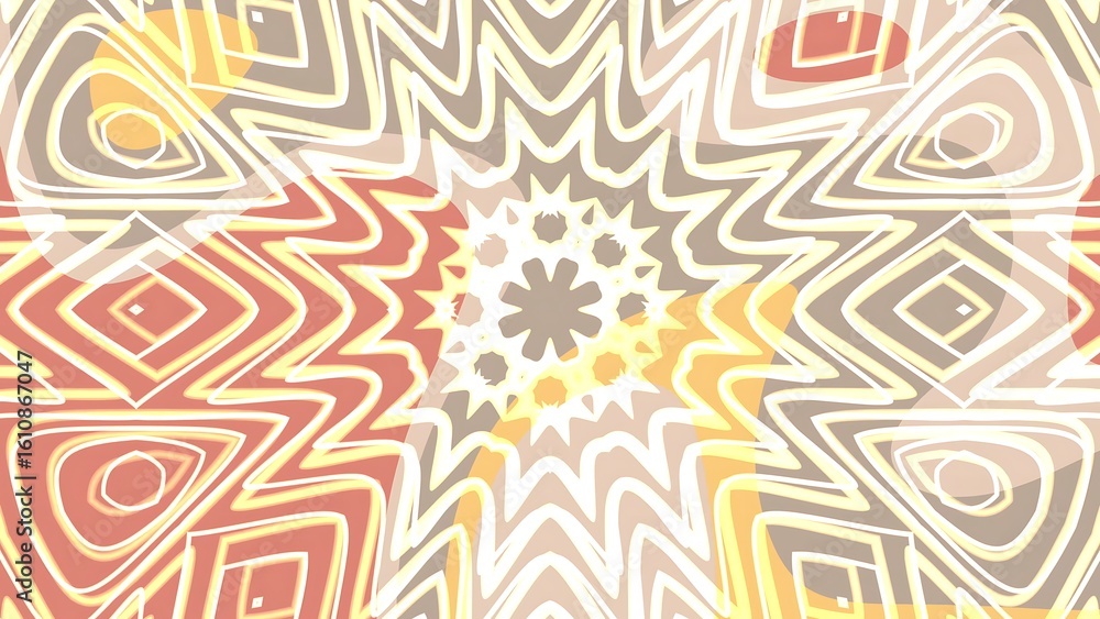 Aufkleber prismatic antique charm abstract kaleidoscope pattern with geometric shapes and earthy tones forming