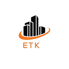 Modern Real Estate Building Logo with ETK Letters – Urban Construction & Architecture Branding. ETK Letter Logo.
