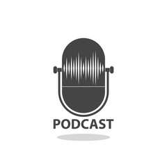 Podcast logo icon with shadow