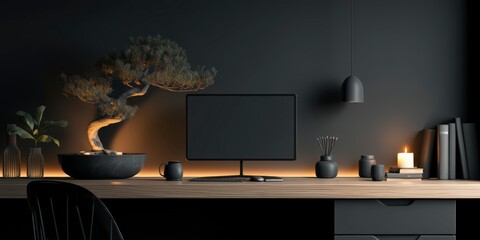 Artistic Home Office with Natural Decor
