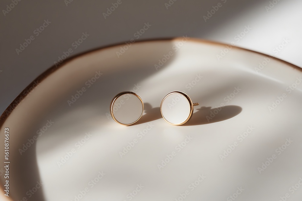 Poster tiny circular studs designed with subtle, elegant simplicity.