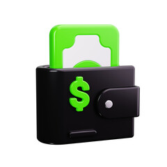 Wallet 3d render icons