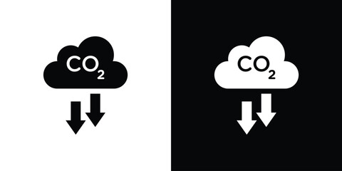 Low carbon dioxide icon vector illustration glyph style designs for web.