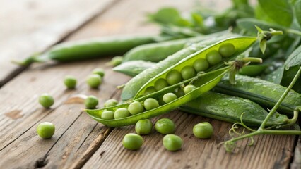 Fresh Produce on Rustic Wooden Table, Culinary Inspiration, Natural Setting, Close-Up View