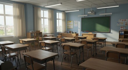 Empty Classroom Education Scene 