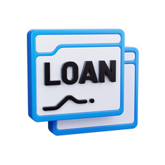 Loan Document 3d render icons