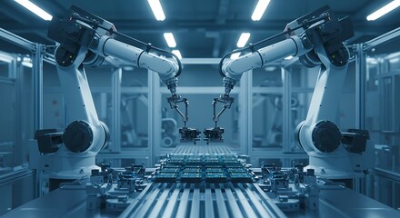 Industrial Robot Production Line Scene