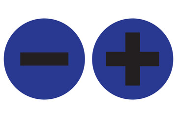 Plus and minus sign set. Vector illustration