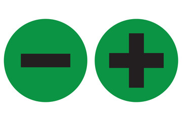 Obraz premium Plus and minus sign set. Vector illustration