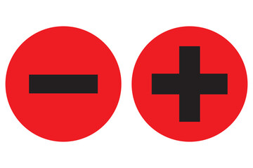 Obraz premium Plus and minus sign set. Vector illustration
