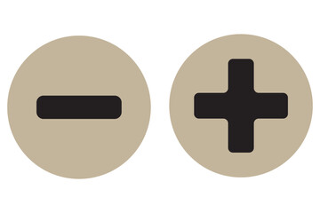 Obraz premium Plus and minus sign set. Vector illustration